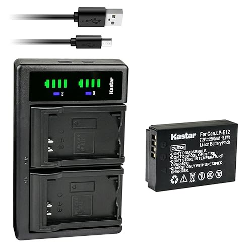 Kastar 1-Pack Battery and LTD2 USB Charger Replacement for Canon LP-E12, LC-E12E Charger, EOS 100D, EOS M Series Cameras
