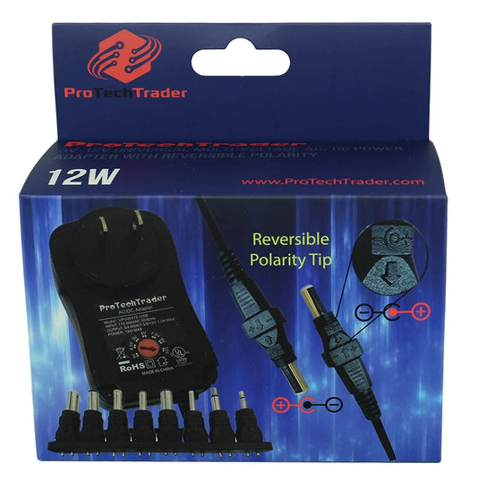 3vdc -12 volt Universal AC/DC Power Adapter USB Port | 8 Reversible Polarity Positive or Negative Tips Center Tip 3v 4.5v 5v 6v 7.5v 9v 12v 1a 12w…