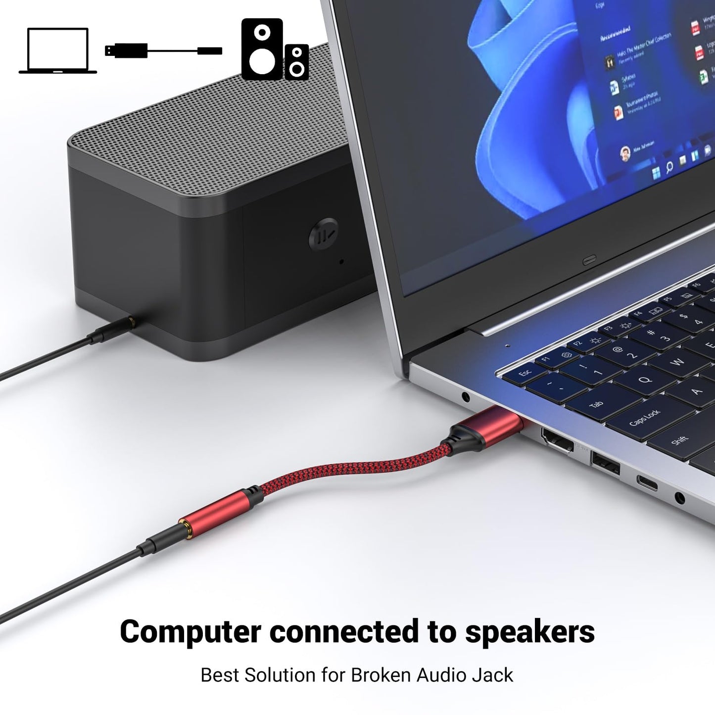 USB to Aux External Sound Card.Aux to USB,USB to 3.5mm Jack Audio Adapter,USB to 3.5mm TRRS Female Headset