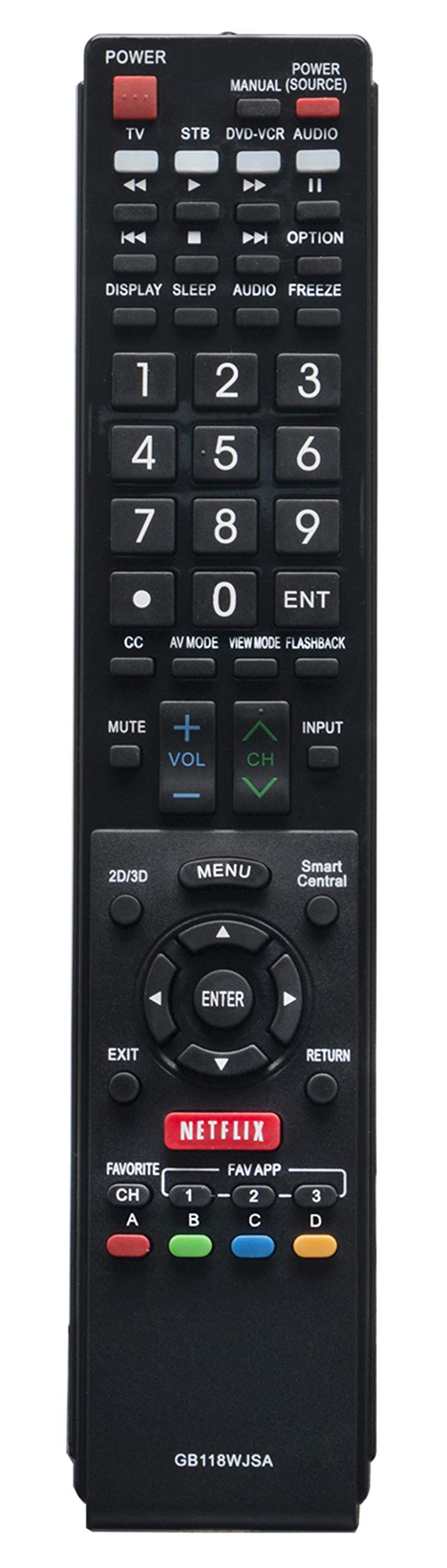 RRMCGB118WJSA GB118WJSA Replaced Remote fit for Sharp TV LC-60SQ17U LC60TQ15U LC-60TQ15U LC60UD27U LC70UD27U LC-70UD27U LC-70UQ17U LC-80UQ17U Subs