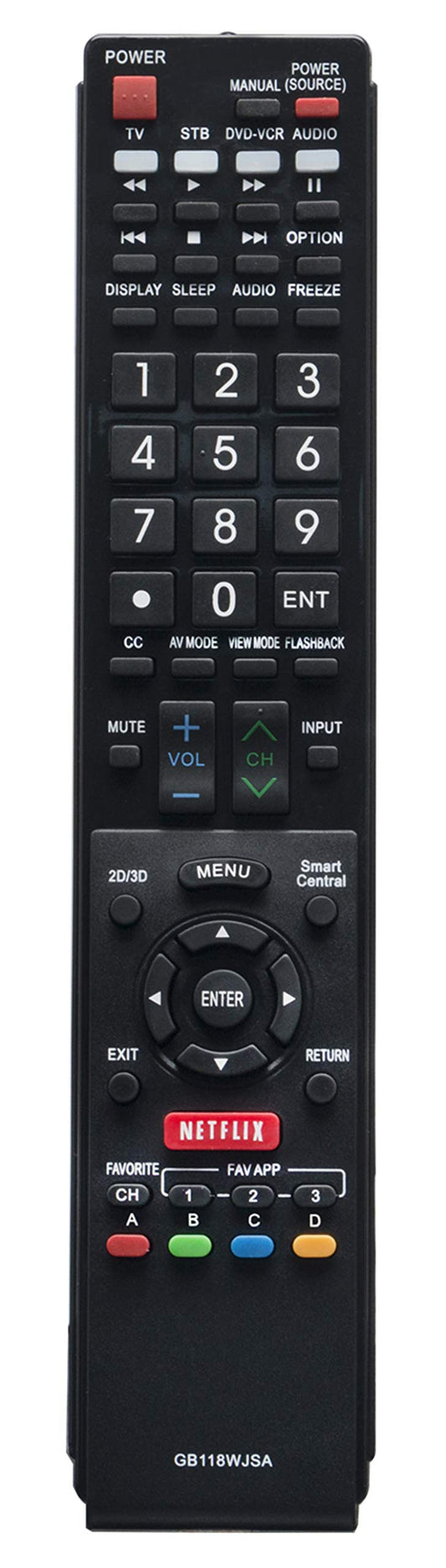 RRMCGB118WJSA GB118WJSA Replaced Remote fit for Sharp TV LC-60SQ17U LC60TQ15U LC-60TQ15U LC60UD27U LC70UD27U LC-70UD27U LC-70UQ17U LC-80UQ17U Subs