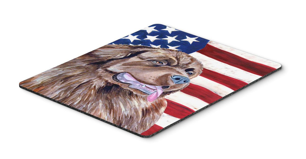 Caroline's Treasures LH9024MP USA American Flag with Newfoundland Mouse Pad, Hot Pad or Trivet for Home Office Gaming Working Computers Laptop Mouse