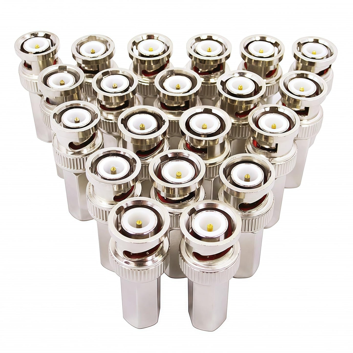 BeElion 20 PCS BNC Male Twist-on Connector for RG59 Coaxial Cable - 75 Ohm, Nickel-Plated Phosphor Bronze Housing, Brass Contacts - for CCTV Security