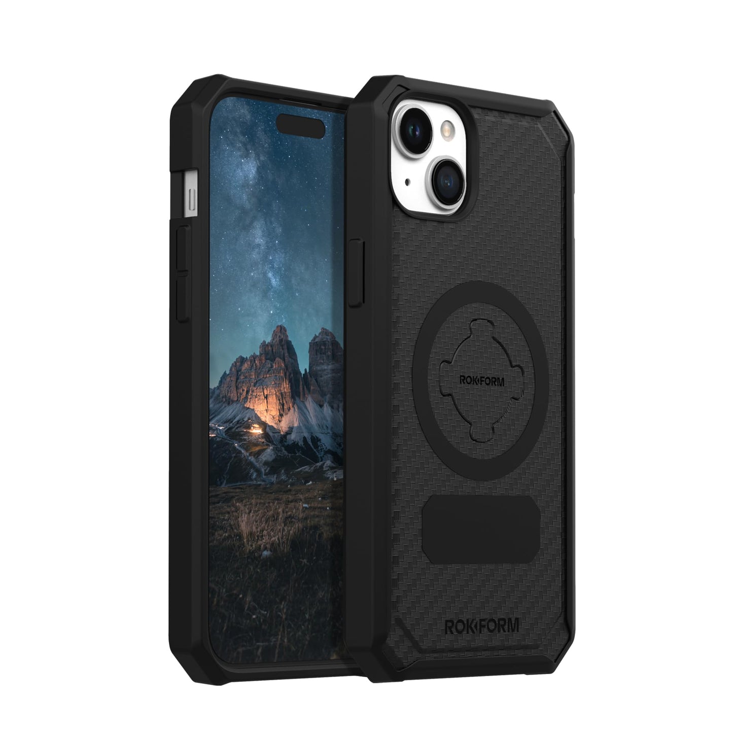 Rokform iPhone 15 Plus Case, Rugged Series Magnetic iPhone 15 Plus Cover with RokLock Twist Lock Drop Tested Protective Case (Black)