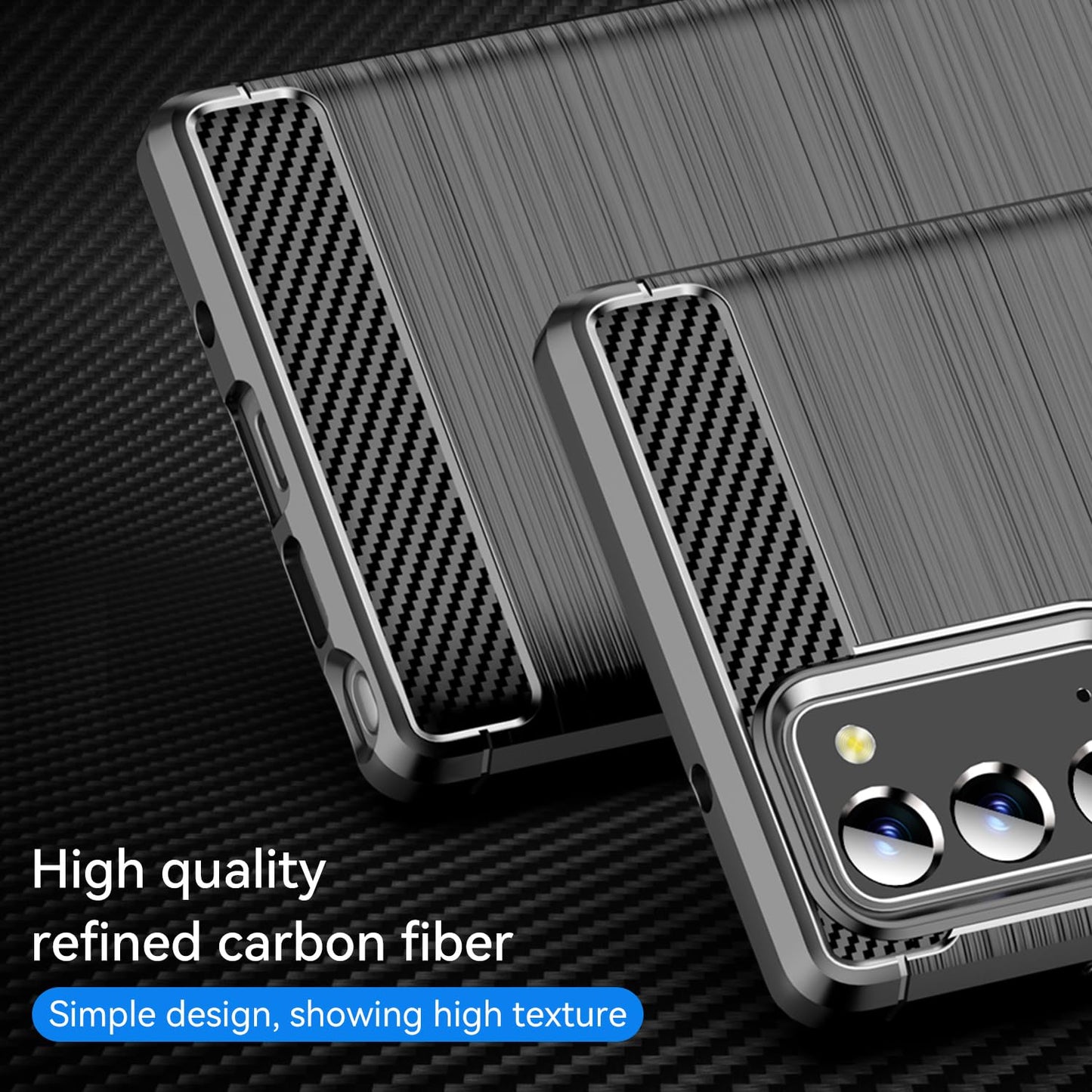 Aikcks for Samsung Galaxy Note 20 Phone case, Shockproof, Scratch Resistant Carbon Fiber Jacket, Soft TPU, for Galaxy Note 20 case (Black,)