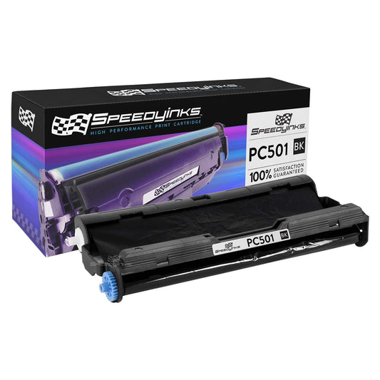 SPEEDYINKS Compatible Thermal Fax Cartridge with Rolls Replacement for Brother PC501 (Black) Compatible with the Following Brother Printer Model Fax