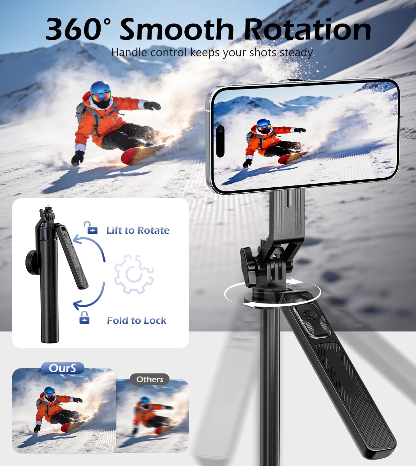 UBeesize 70'' Magnetic Selfie Stick Tripod for iPhone, MagSafe Tripod with 2-in-1 Phone Clamp & 1/4'' Screw Mount, Phone Tripod Stand with Remote