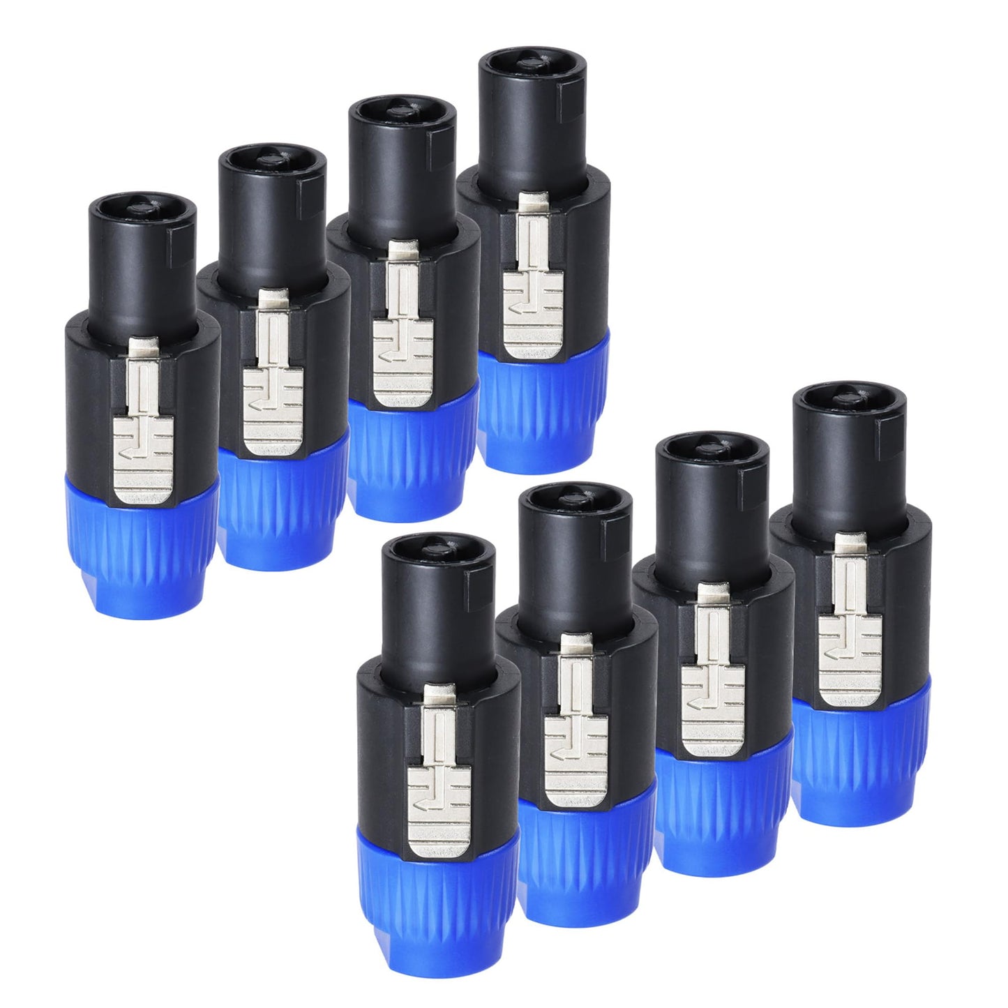 Sonoreboom Pack of 8 NL4FC Speakon Connectors, 8pcs 4 Pole Speak-ON Connector with Twist Lock, Compatible NL4FX, NLT4X, NL2FC Adapter for Amplifier