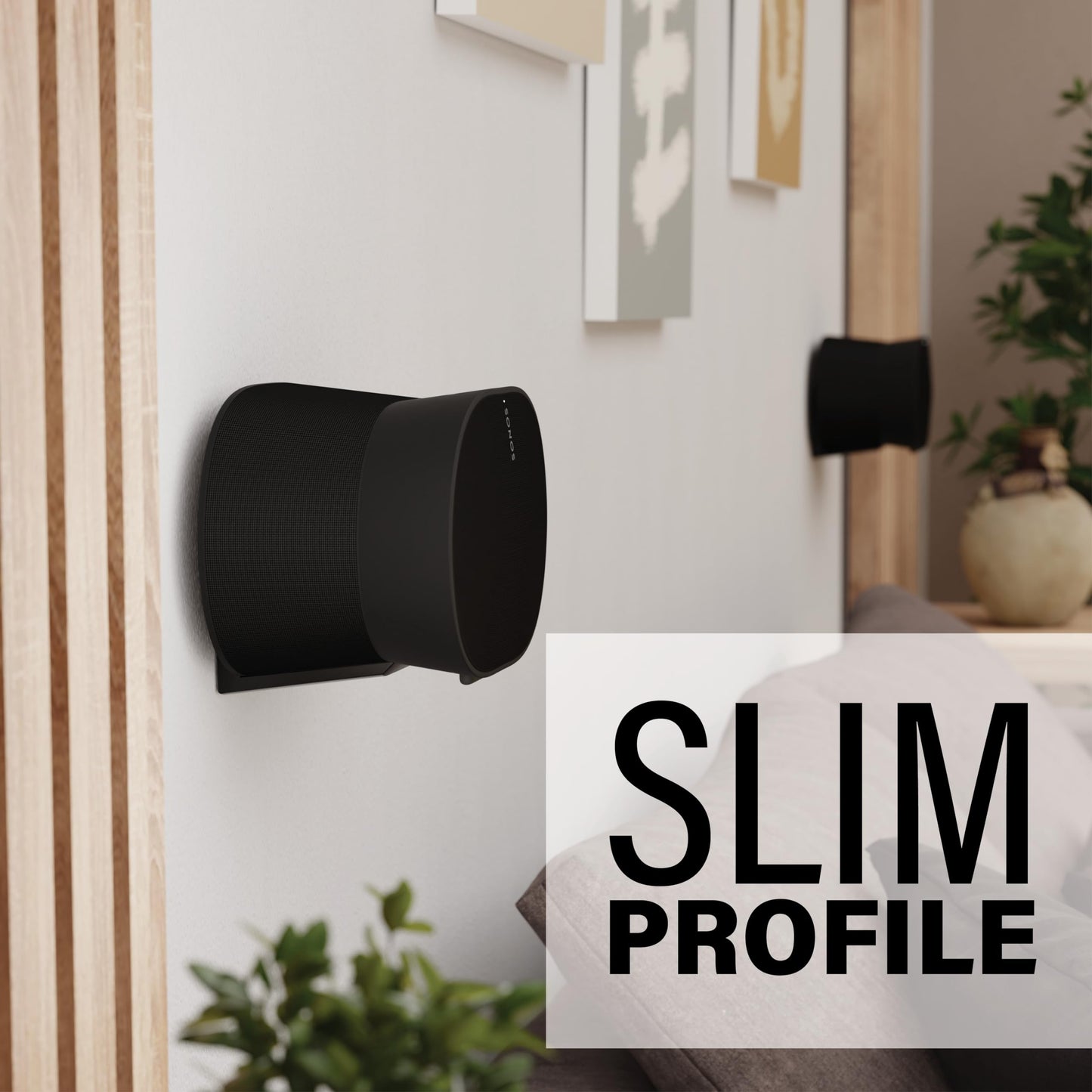 Sanus Fixed Speaker Wall Mount for Sonos Era 300™ - Low Profile Speaker Mount with Easy 3-Step Install & Included Hardware - Single, Black Mount