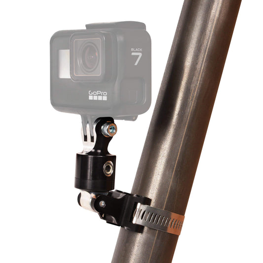 Joes Racing Products Camera Mount Clamp, Clamp-On, Adjustable, Go Pro Camera, Aluminum, Black Anodize, Each, 60200