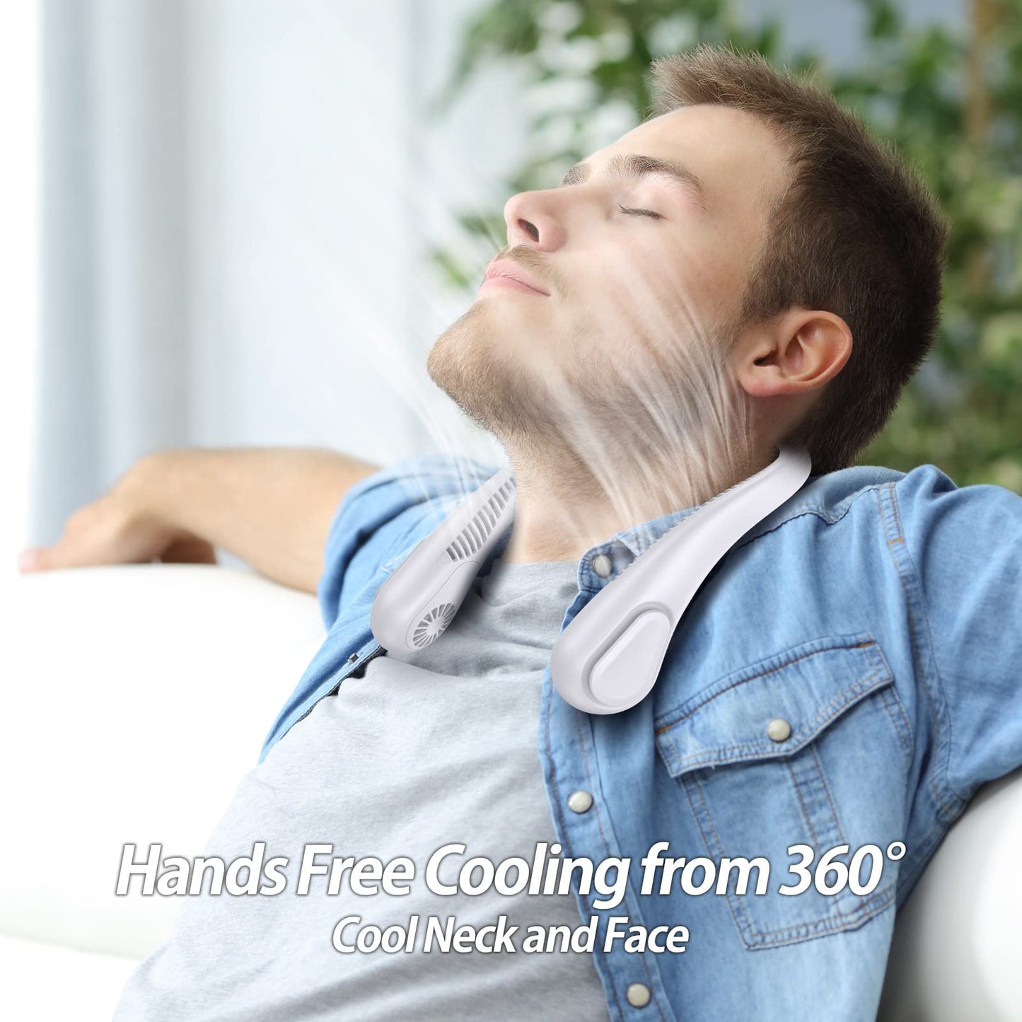AMACOOL Bladeless Neck Fan, Mothers Day Gifts for Mom, Gifts for Father Dad Husband, Rechargeable Wearable Fan for Men Women Hot Flashes Relief Travel