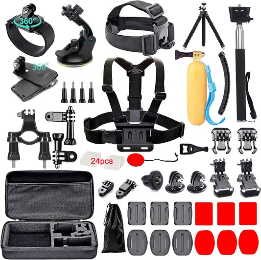 60 in 1 Camera Accessories Kit Compatible with GoPro Hero 13 12 11 10 9 8 7 6 /Session 5/Hero 4/3+/3/2/1, Insta360, DJI Osmo Action, AKASO, APEMAN