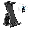 IPad Tripod Mount Adapter 360 Degree Rotatable Universal Tablet Clamp Holder for iPad Pro 12.9 11 10.5, iPad Air Mini, Surface Tab, Galaxy Tab and 3.5