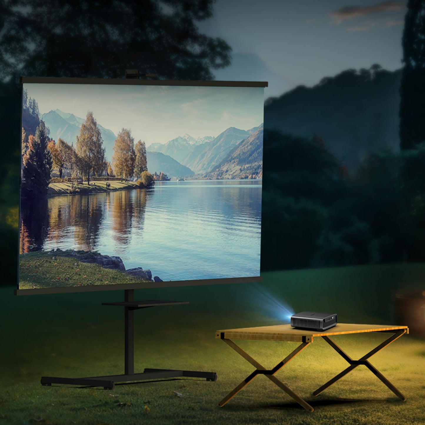 Mini Projector with WiFi and Bluetooth, 1080P Portable Laser Projector, Auto Keystone Correction, Auto Focus, 400 ISO Lumens, Smart Android TV