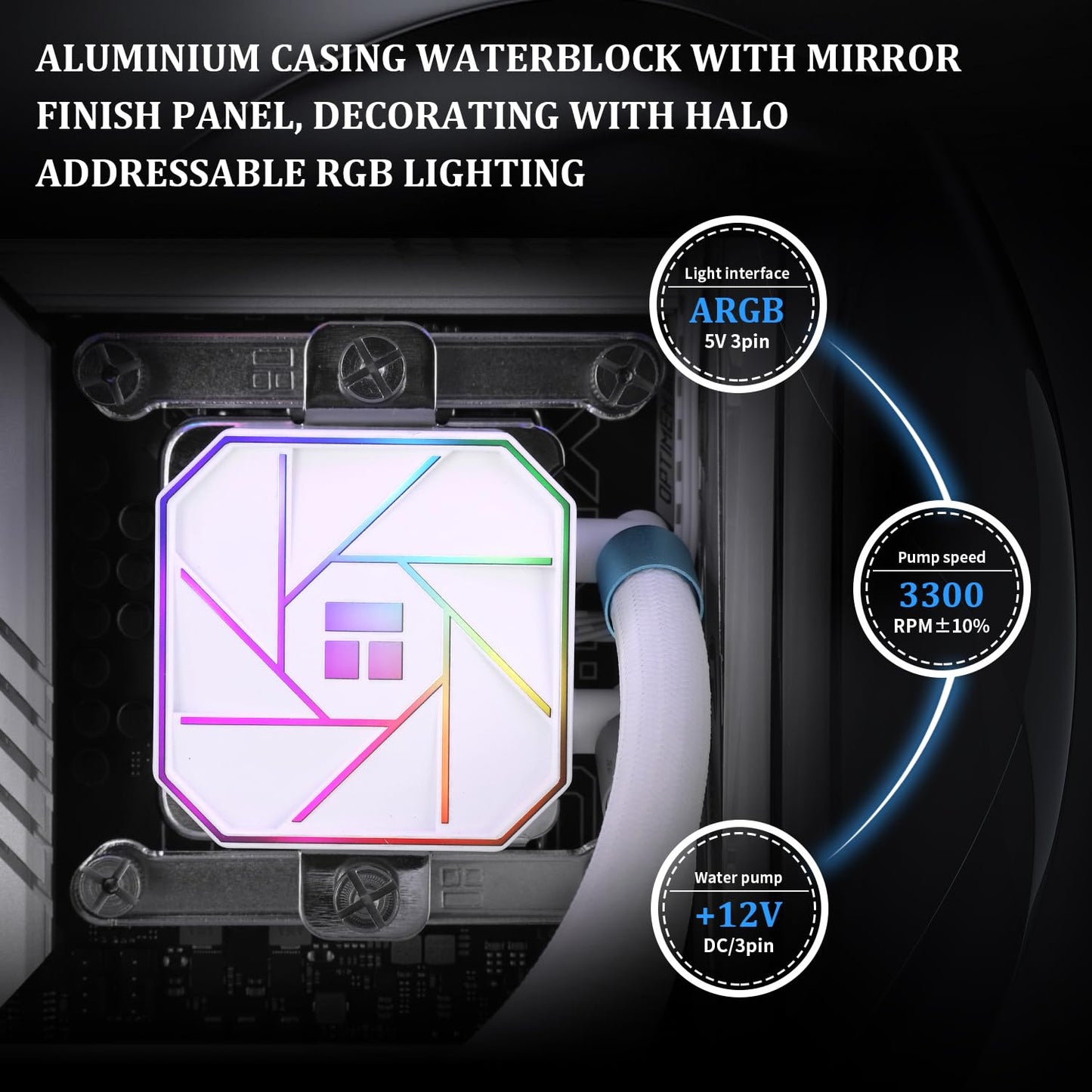 Thermalright Aqua Elite 240 White V3 Water Cooling CPU Cooler, Double PWM ARGB Fans with S-FDB Bearings,Efficient PWM Controlled Pump,for AMD/AM4/AM5