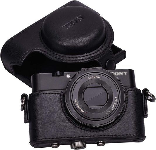 Hargedis XEVN Sony RX100 Protective Leather Camera Case Bag for DSC-RX100 Mark II, III, IV, V, VI, VII M6 5A M3 with Shoulder Strap