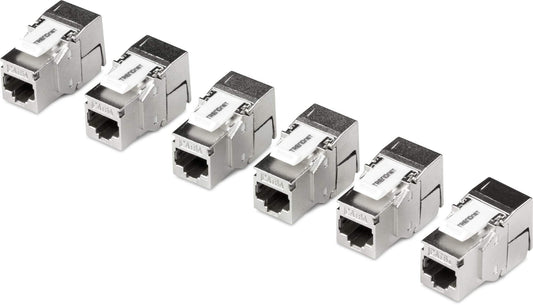 TRENDnet Shielded Cat6A RJ45 Keystone Jack 6-Pack Bundle,TC-K06C6A