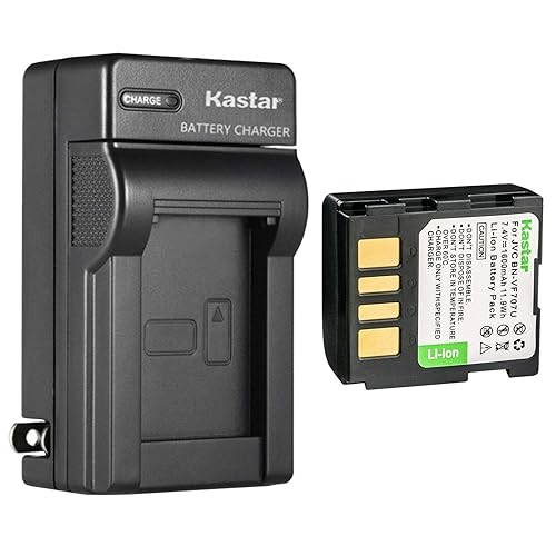 Kastar 1-Pack BN-VF707U Battery and AC Wall Charger Replacement for JVC GZ-MG21EX GZ-MG21EY GZ-MG21ZEZ GZ-MG21U GZ-MG21US GZ-MG22 GZ-MG22AG GZ-MG22AS