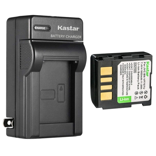 Kastar 1-Pack BN-VF707U Battery and AC Wall Charger Replacement for JVC GR-D650E GR-D650EK GR-D650EX GR-D650EY GR-D650EZ GR-D650U GR-D650US GR-DF420