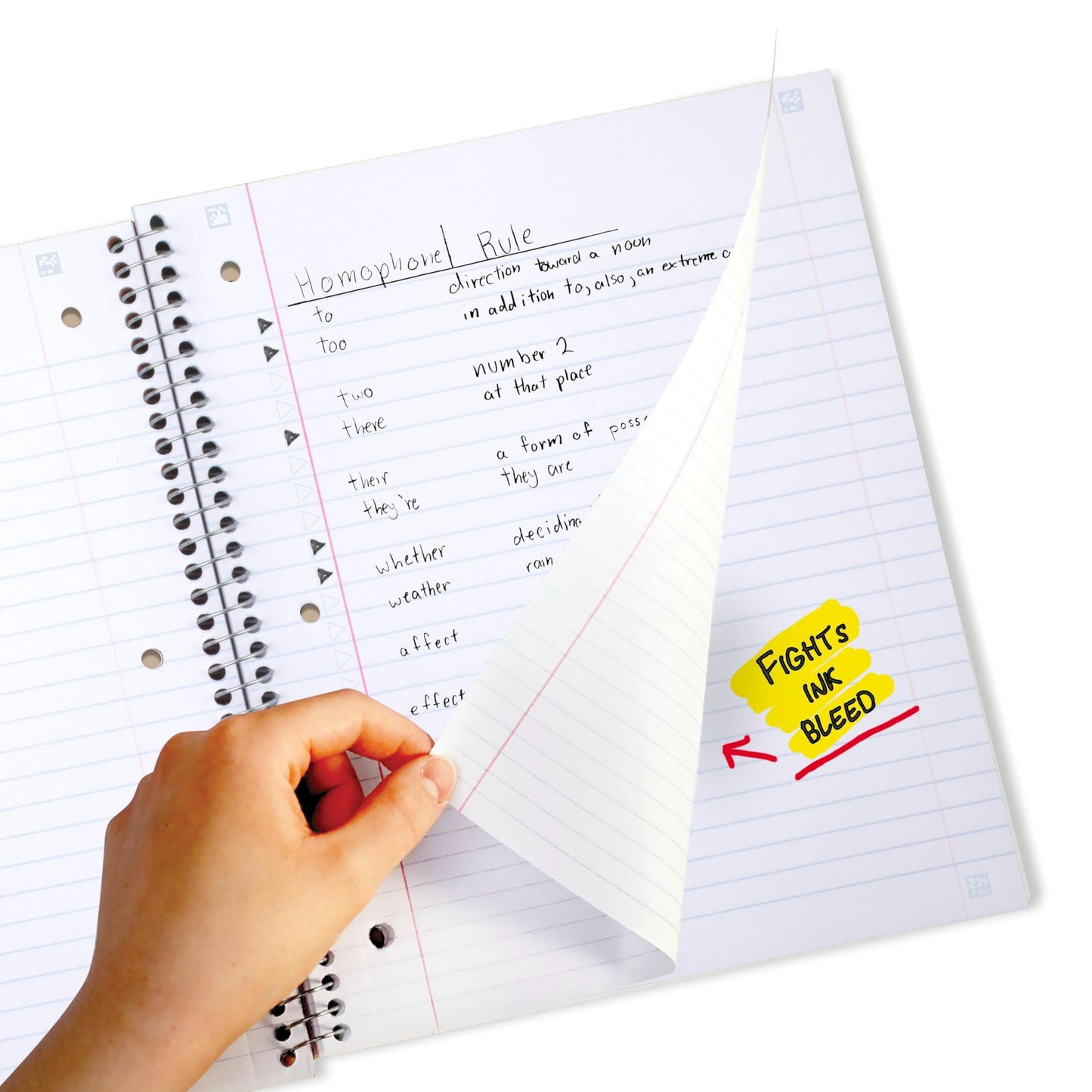 Five Star Spiral Notebook + Study App, 5 Subject, Wide Ruled 8" x 10.5" Paper, 200 Sheets, Fights Ink Bleed, Water Resistant Cover, Black (72045)
