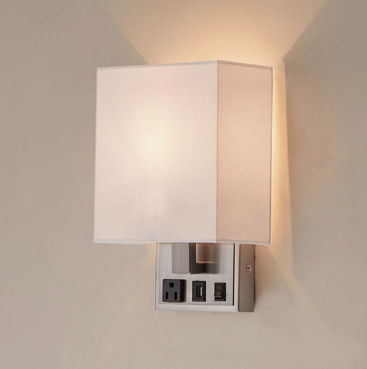 LEDMyplace 1-Light Decorative LED Wall Sconce Lighting Fixture, 120V, E26 Base, Iron Body and Acrylic Shade, UL Listed, Brushed Nickel Finish, Modern