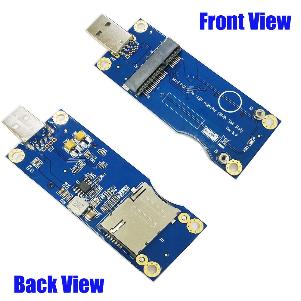 Mustpoint Mini PCI-E to USB Adapter with SIM Card Slot for WWAN/LTE Module (Industrial-Grade)