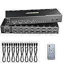 KVM Switch 8 Ports with Hotkey, 8 in 1 Out USB 2.0 HDMI KVM Switcher Support 4K@30Hz for 8 PC Share Keyboard and Mouse, Compatible