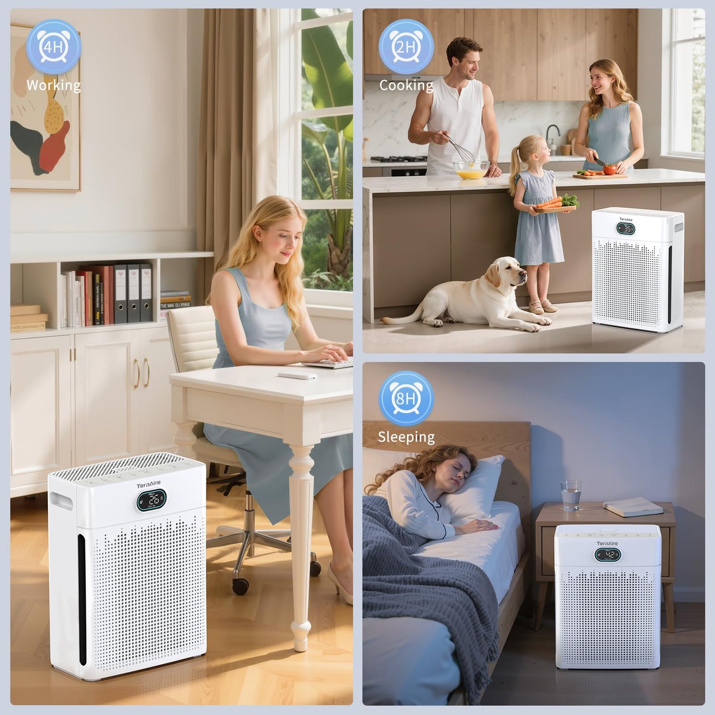 Air Purifiers for Home Cover Up to 2200 Ft², H13 HEPA Air Purifier with Washable Pre-filter, Pet mode, PM 2.5 Air Quality Monitor Fragrance Sponge