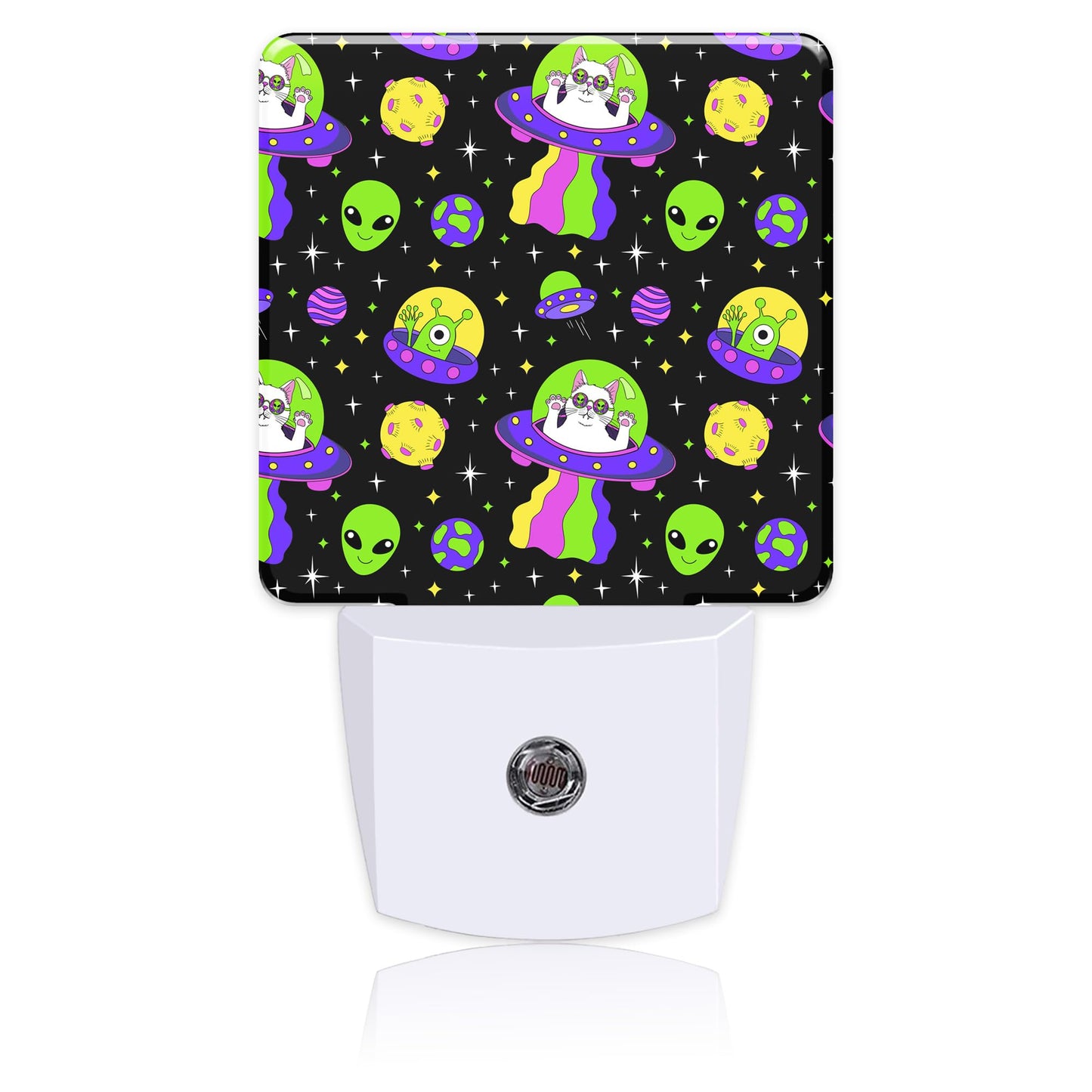 BLYKVGHQ Alien and Cat Night Light,Plug into Wall with Dusk to Dawn Light Sensors,LED Nightlights for Bedroom,Bathroom,Kitchen,Hallway,Room Decor