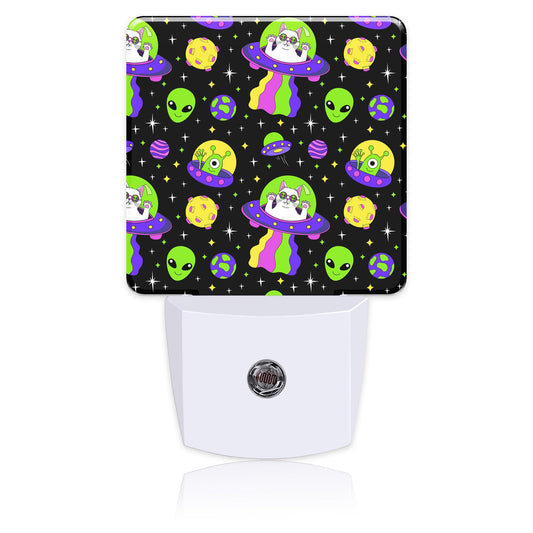 BLYKVGHQ Alien and Cat Night Light,Plug into Wall with Dusk to Dawn Light Sensors,LED Nightlights for Bedroom,Bathroom,Kitchen,Hallway,Room Decor