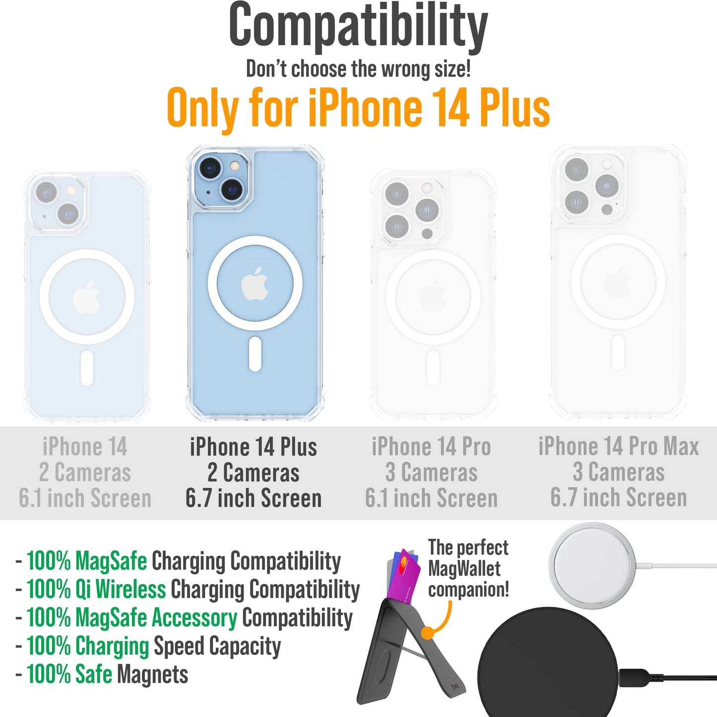 Scooch for MagCase Compatible with iPhone 14 Plus Bundled with MagMount, MagSafe Compatible Car Mount, MagSafe Compatible Car Mount