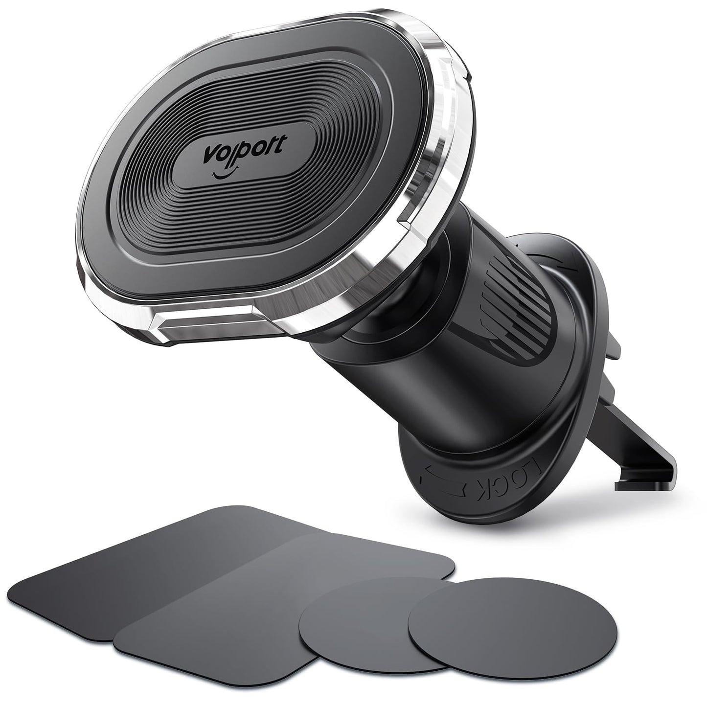 volport Magnetic Phone Mount for Car Vent: [Strong Magnet Clip Hook] Air Vent Holder for iPhone 16/15/14/13/12 Pro Max Plus Samsung S24 Ultra S24+ All