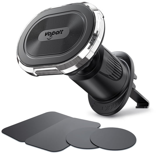 volport Magnetic Phone Mount for Car Vent: [Strong Magnet Clip Hook] Air Vent Holder for iPhone 16/15/14/13/12 Pro Max Plus Samsung S24 Ultra S24+ All