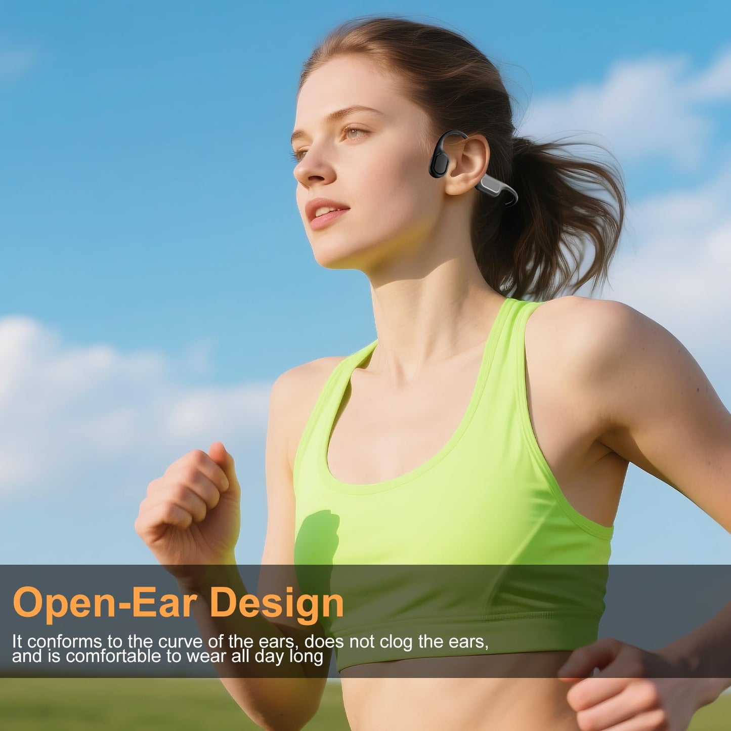 IP68 Waterproof Swimming Headphones, Bone Conduction Liquid Silicone Bluetooth Headphones, Built-in 32GB MP3 Player, Soft and Lightweight Open-Ear…