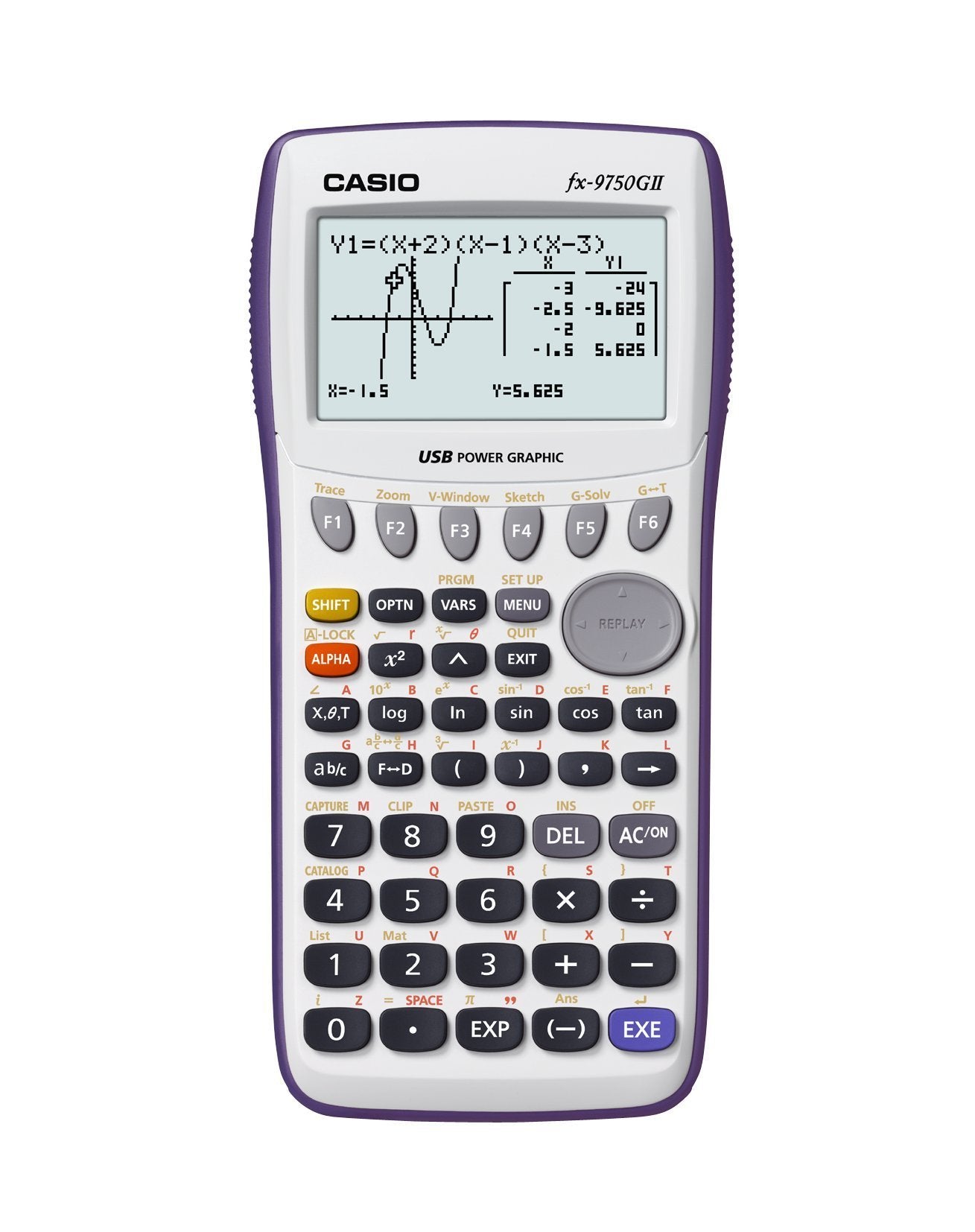 Casio fx-9750GII Graphing Calculator, White (Renewed)
