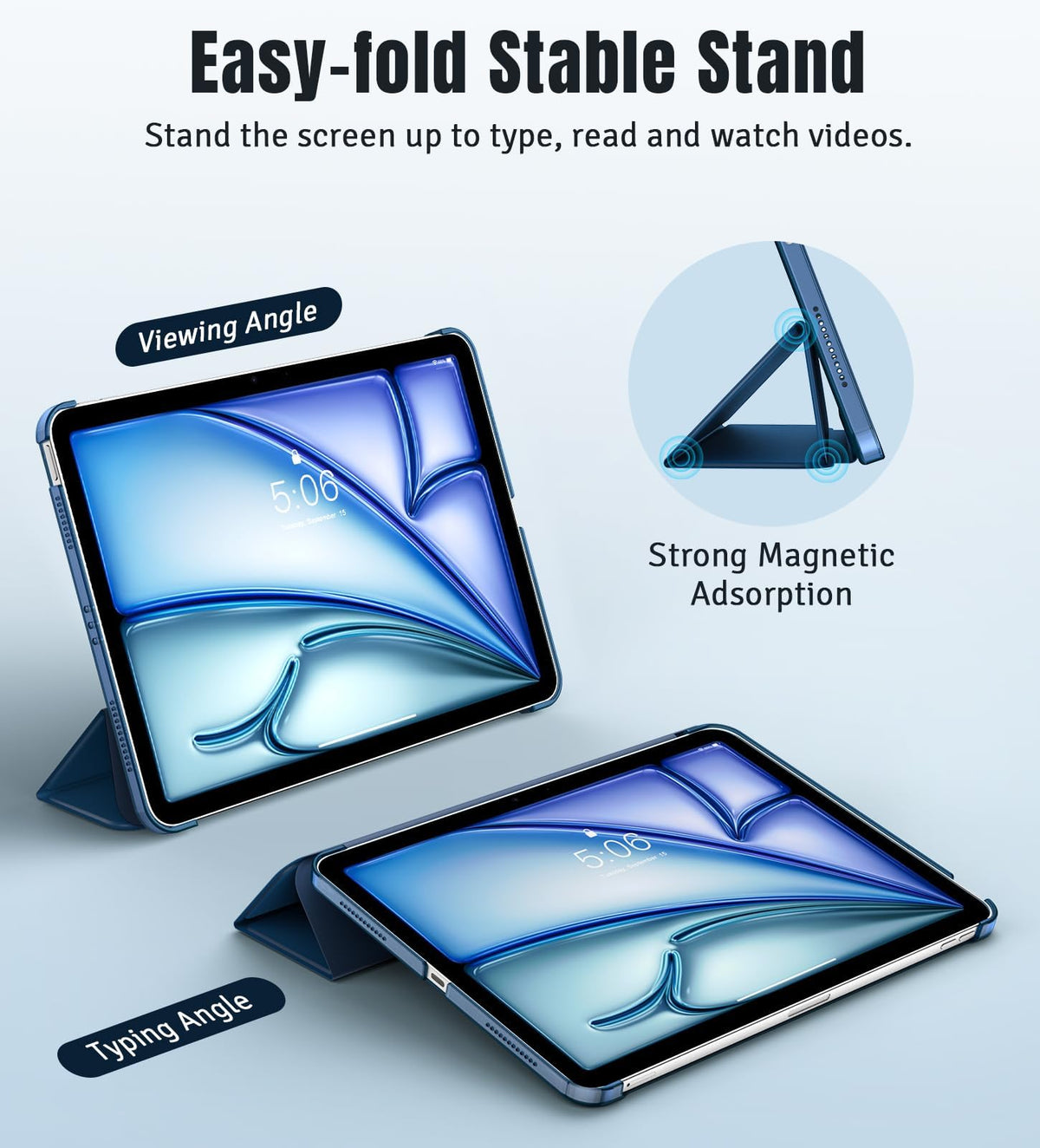 TiMOVO Case for iPad Air 11 Inch M4/M3/M2, Air 5th/4th Gen 10.9",Abyss Blue