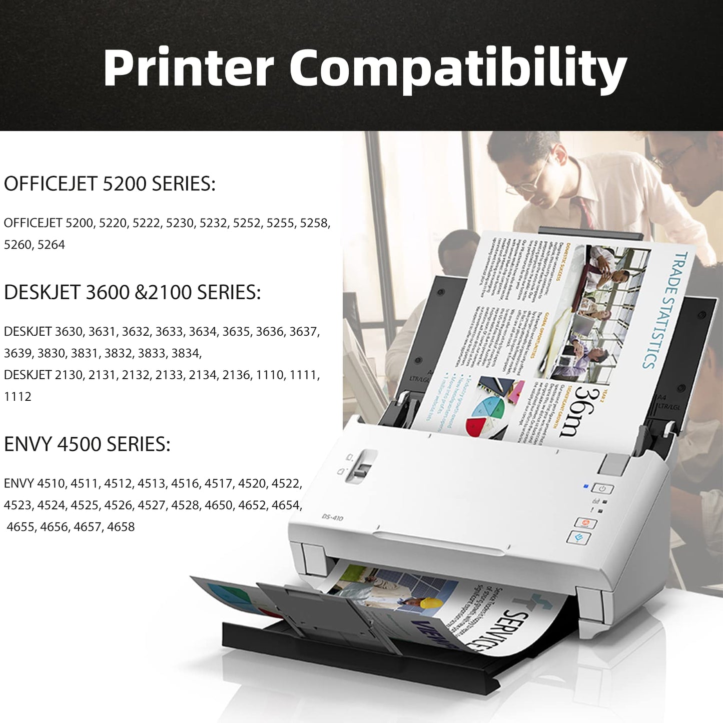 KAMOINC 63xl Ink cartridges Replacement for HP 63 Ink 63XL Ink Cartridge with Officejet 3830 3831 3833 4655 Envy 4510 4520 Deskjet 3630 3632 3634 3636