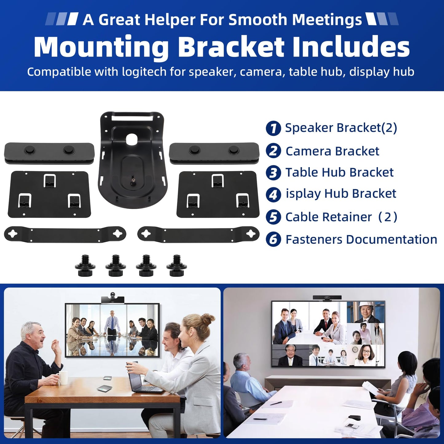 Opergen Video/Rally Mounting Kit Compatible with Logitech Rally and Rally Plus Mounting Bracket for Speakers, Cameras, Desktop Hubs, and Display Hubs