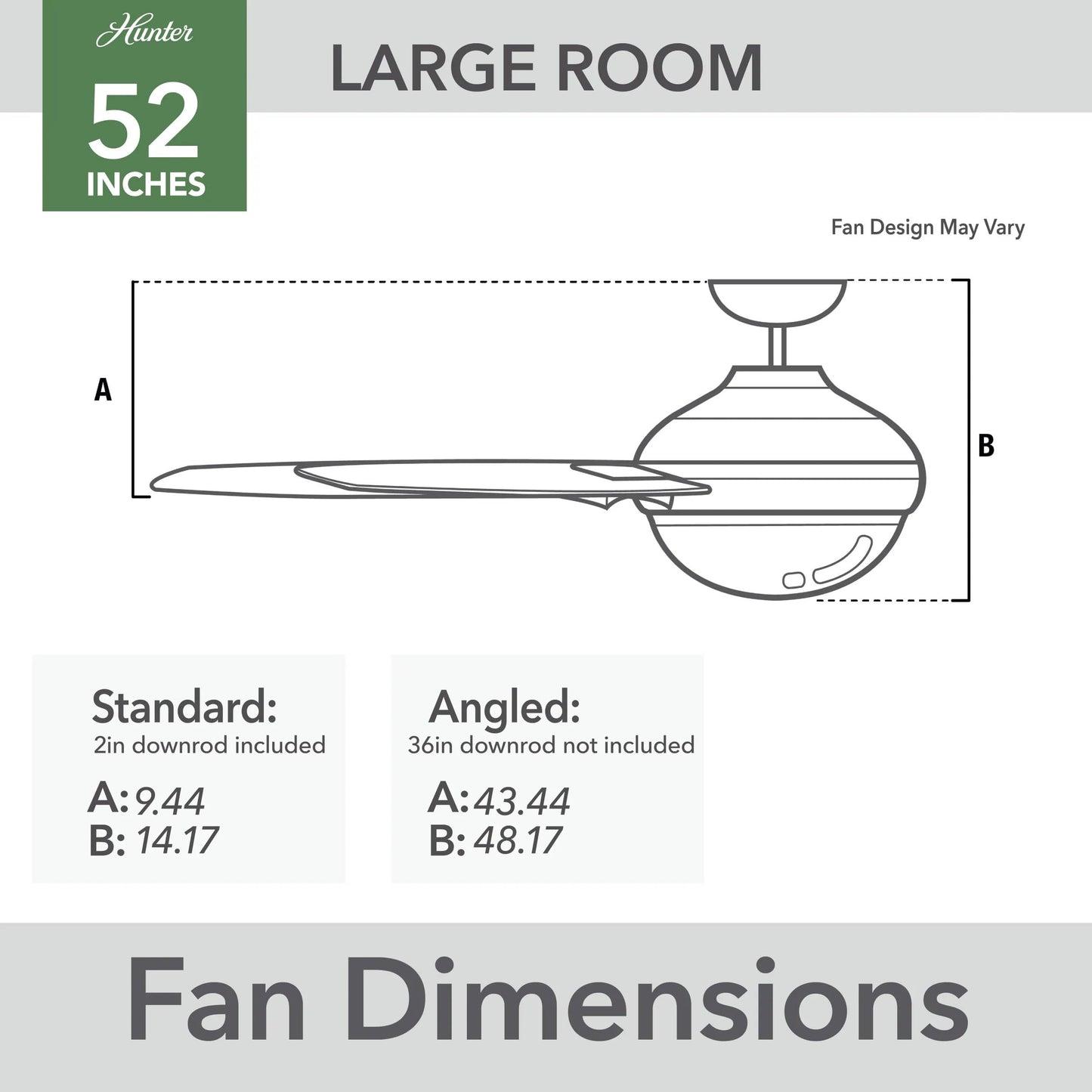 Hunter Fan 52 inch Indoor Ceiling Fan with LED Light, White Ceiling Fan with Pull Chain, for Bedroom, Office or Living Room, 5 Blades (Renewed)
