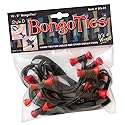BongoTies RED & BLACK "Lava" Bongo Ties - 10 Pack "Style-D" ~ Professional cable ties made of natural rubber and bamboo ~ HANDY TIES FOR CABLES