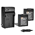 DSTE 2PCS CGR-S006E S006E Battery + DC62 Travel and Car Charger Adapter Compatible with Panasonic Lumix DMC-FZ7, DMC-FZ8, DMC-FZ18, DMC-FZ28