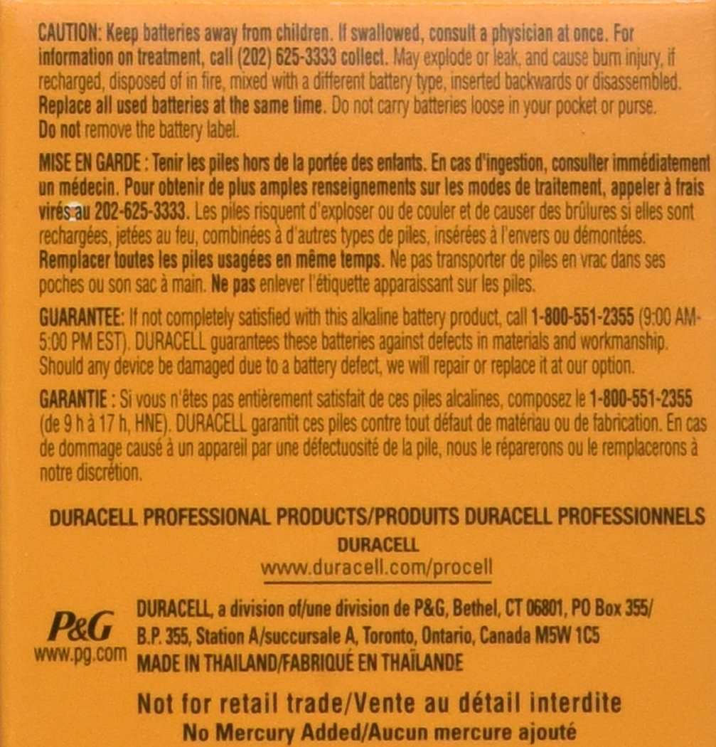 Duracell Aaa24 Procell Professional Alkaline Battery AAA24PROCELL)
