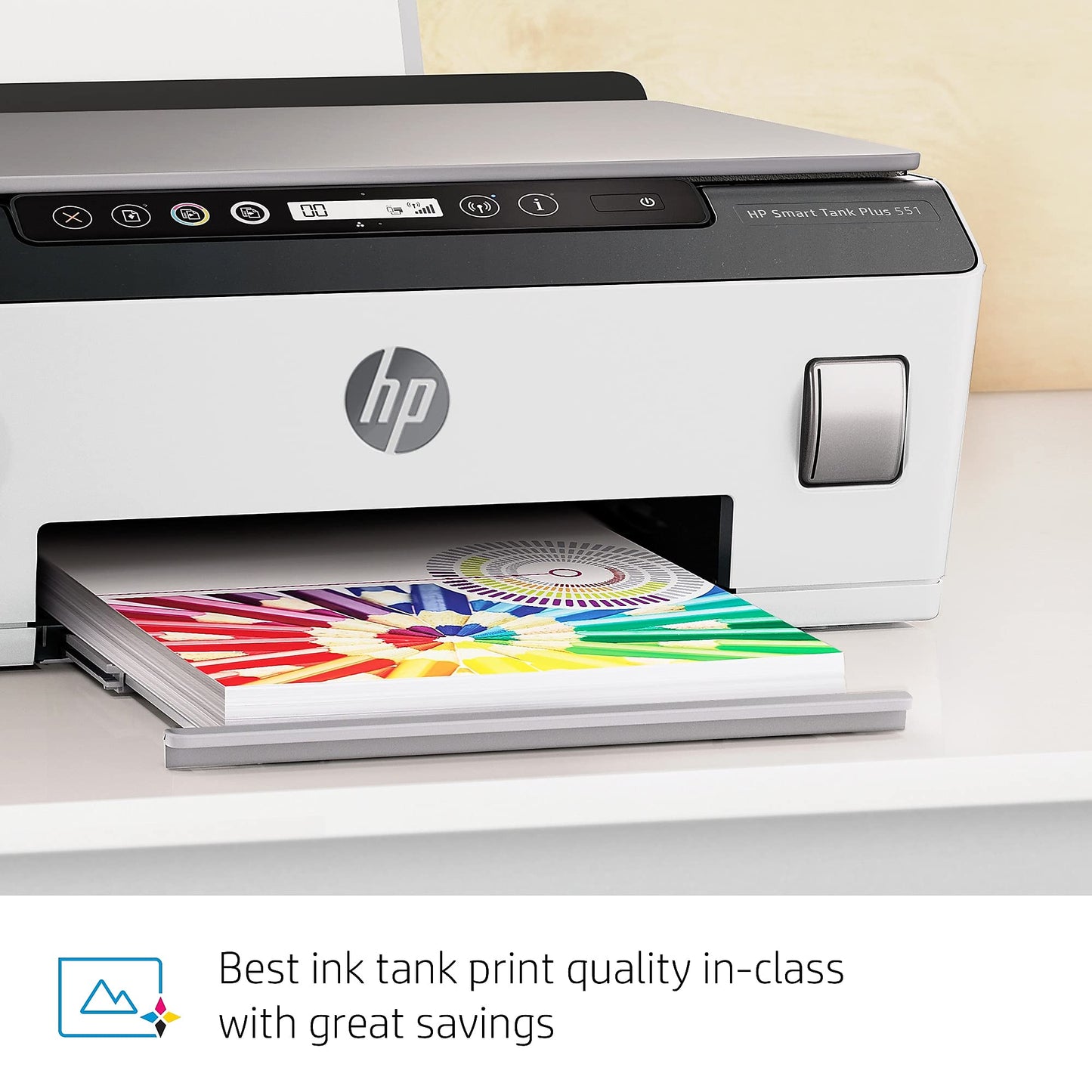 HP Smart Tank Plus 551 Wireless All-in-One Ink Tank Printer, up to 2 Years of Ink in Bottles, Mobile Remote Print, Scan, Copy, Works with Alexa