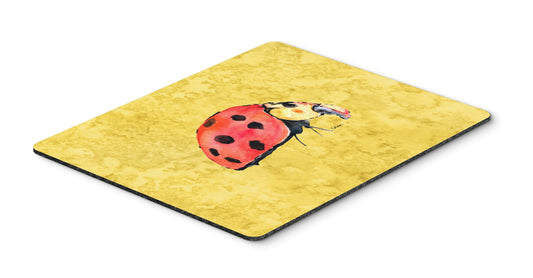 Caroline's Treasures 8867MP Lady Bug on Yellow Mouse Pad, Hot Pad or Trivet for Home Office Gaming Working Computers Laptop Mouse Mat,Washable Large