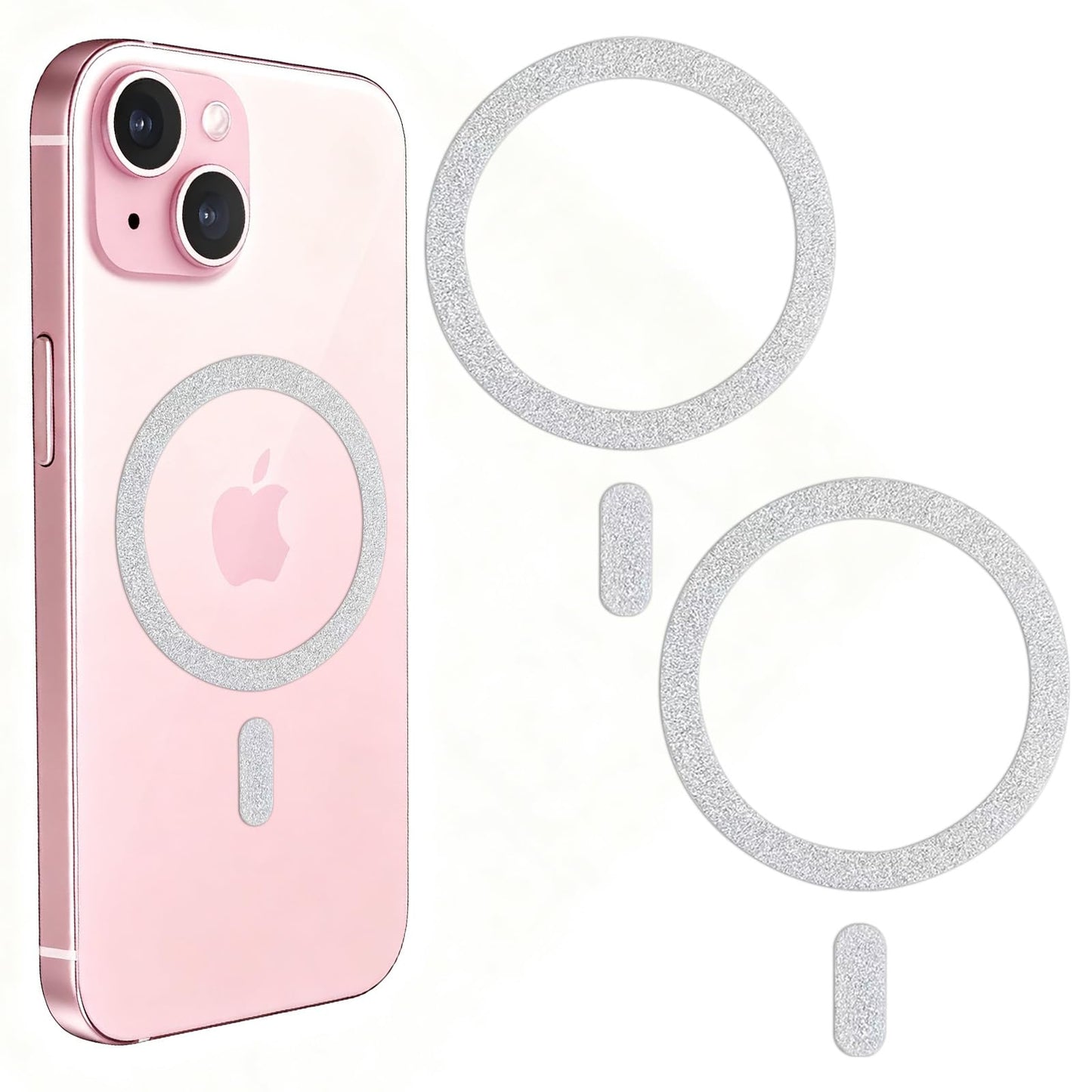 SiJiMingyue Universal Magnetic Rings (2 Pack) Magsafe Sticker Conversion Kit Compatible with iPhone 16/15/14/13/12 Series & All Phone Cases