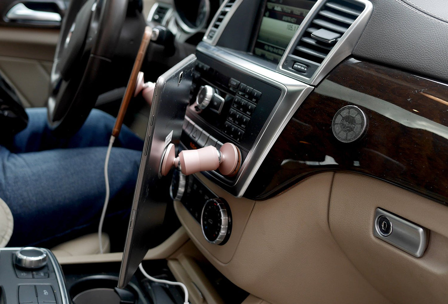CLUTCHIT The Original Dual Magnetic Movable Phone Holder and Tablet Mount (Gold)