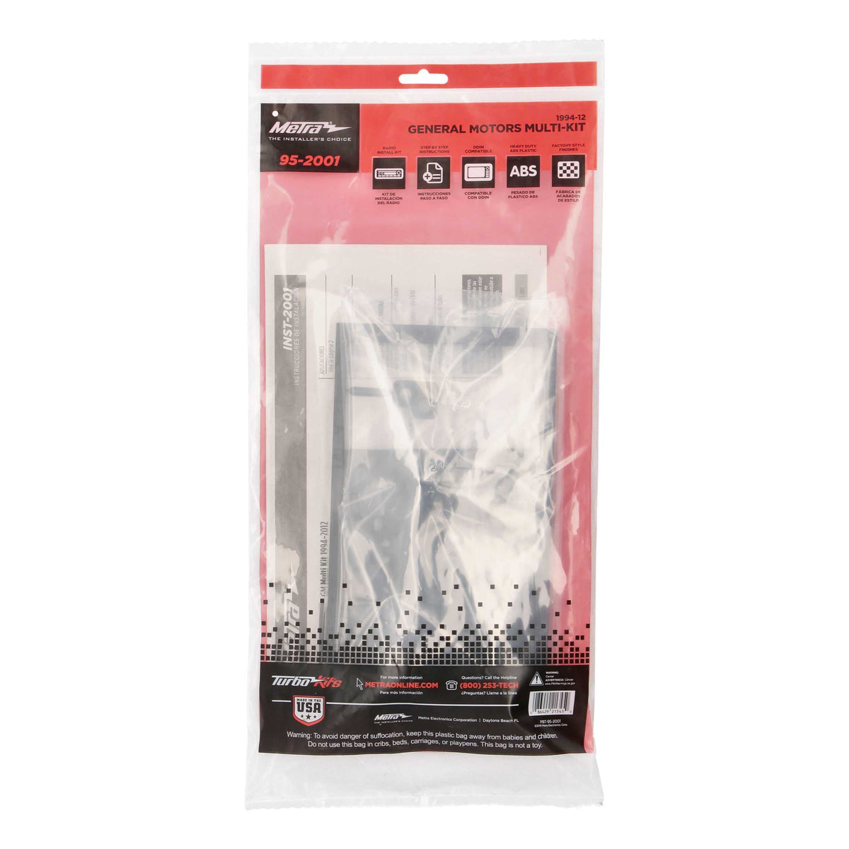 Metra Electronics 95-2001 Double DIN Installation Dash Kit for Select 1994-2012 GM Vehicles (Packaging May Vary)