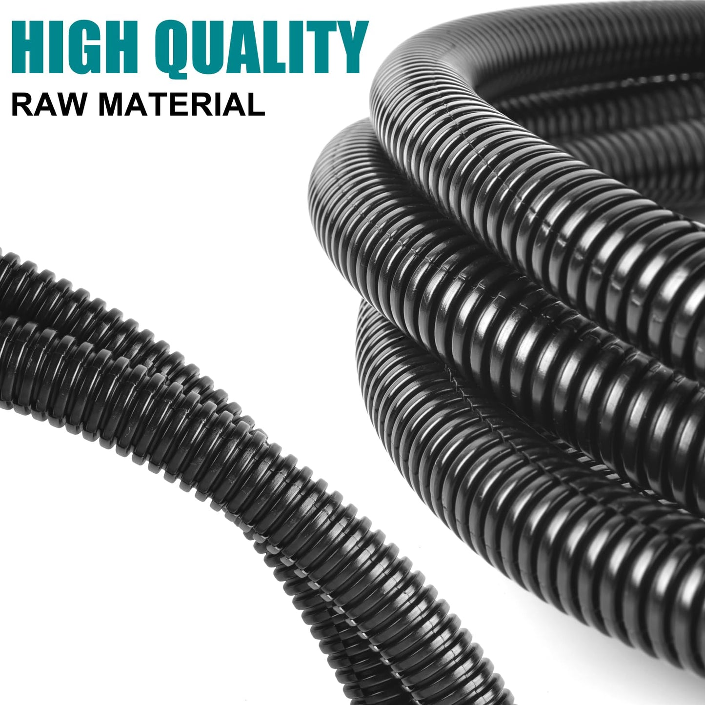 ALLWIN 1/4 inch Split Wire Loom Tubing Wire Conduit - 30 ft Cord Protector Electric Wires Covers, Automotive Wire Flexible Conduit, Plastic Wire Cover