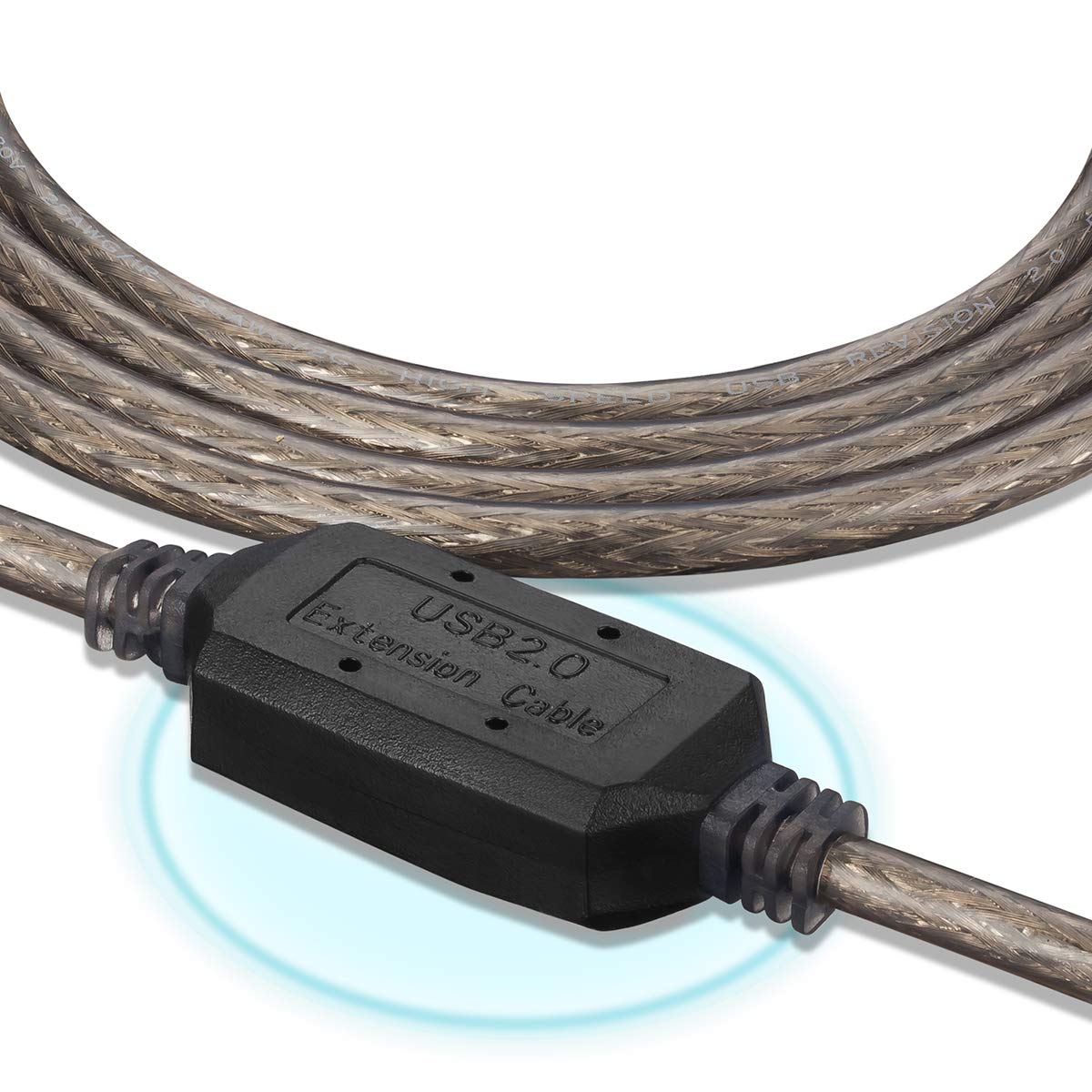 Tan QY Active USB 2.0 Printer Cable 50Ft - A-Male to B-Male High Speed Printer/Scanner/Repeater Cable for HP, Canon, Lexmark, Dell, Samsung etc