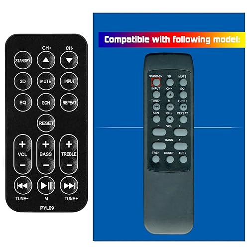 Replacement Remote Control for Pyle Soundbar TV Speaker PSBV200BT (with Mounting Bracket)
